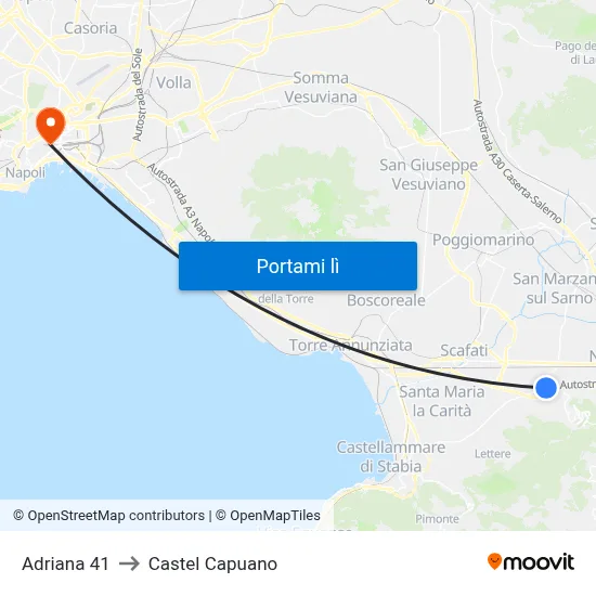 Adriana 41 to Castel Capuano map