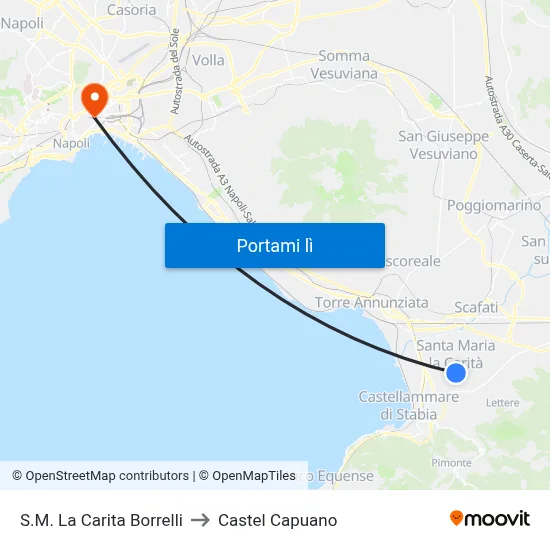 S.M. La Carita  Borrelli to Castel Capuano map