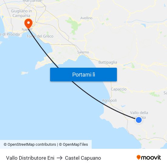 Vallo Distributore Eni to Castel Capuano map