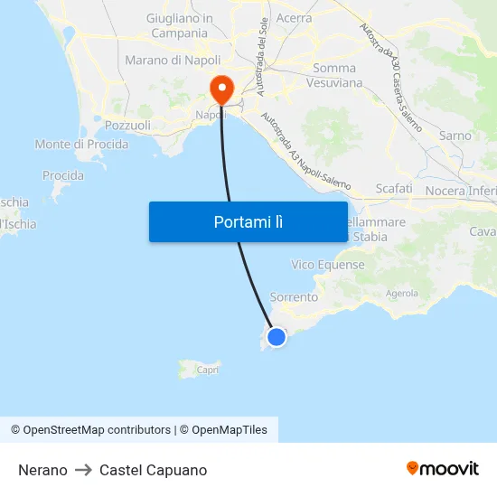 Nerano to Castel Capuano map