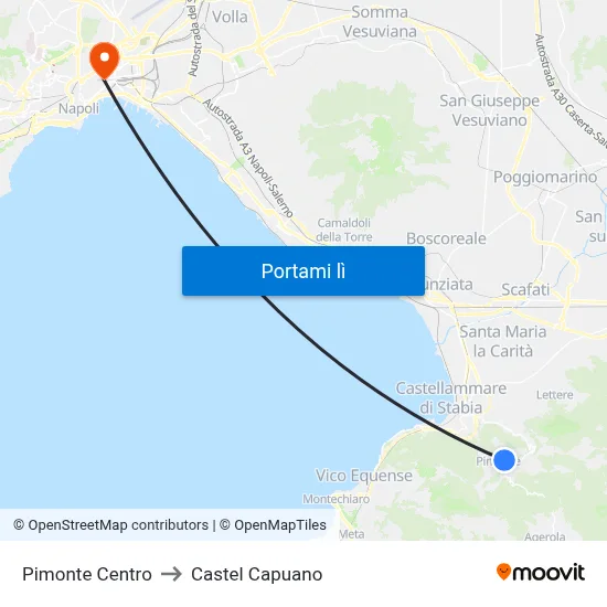 Pimonte Centro to Castel Capuano map