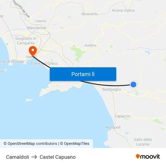 Camaldoli to Castel Capuano map