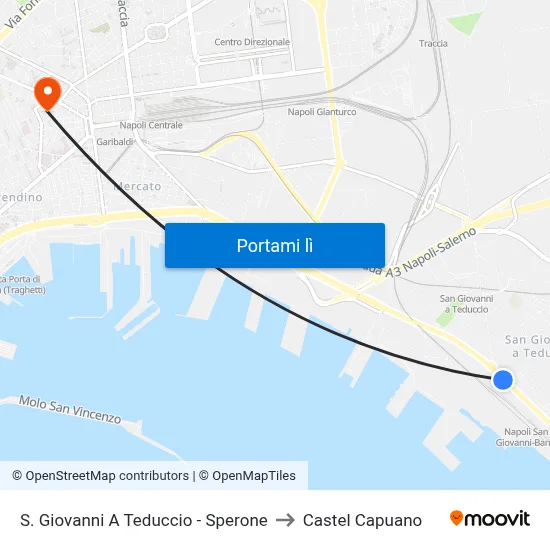 S. Giovanni A Teduccio - Sperone to Castel Capuano map