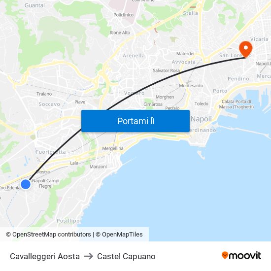 Cavalleggeri Aosta to Castel Capuano map