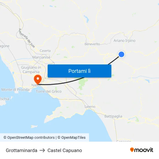 Grottaminarda to Castel Capuano map