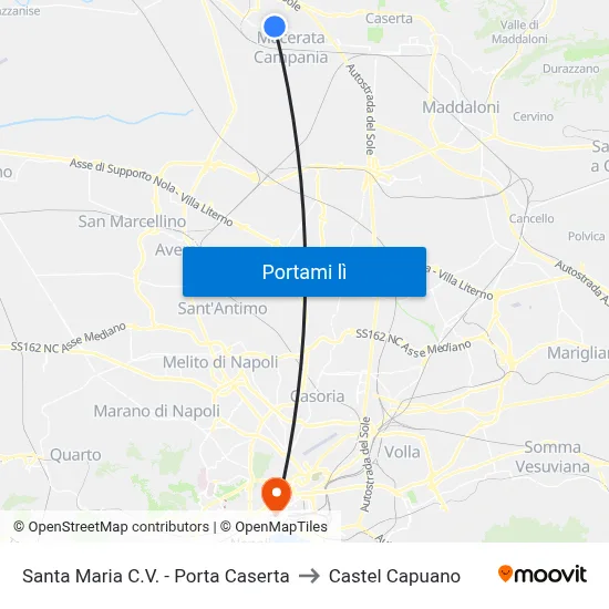 Santa Maria C.V. - Porta Caserta to Castel Capuano map