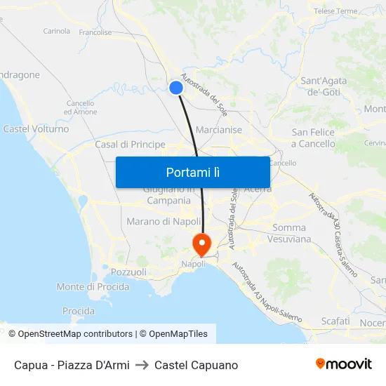 Capua - Piazza D'Armi to Castel Capuano map