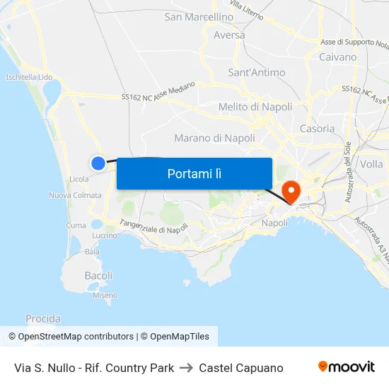 Via S. Nullo - Rif. Country Park to Castel Capuano map