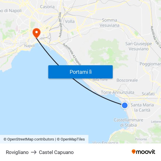 Rovigliano to Castel Capuano map