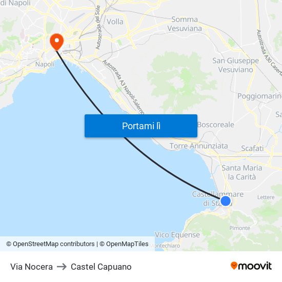 Via Nocera to Castel Capuano map