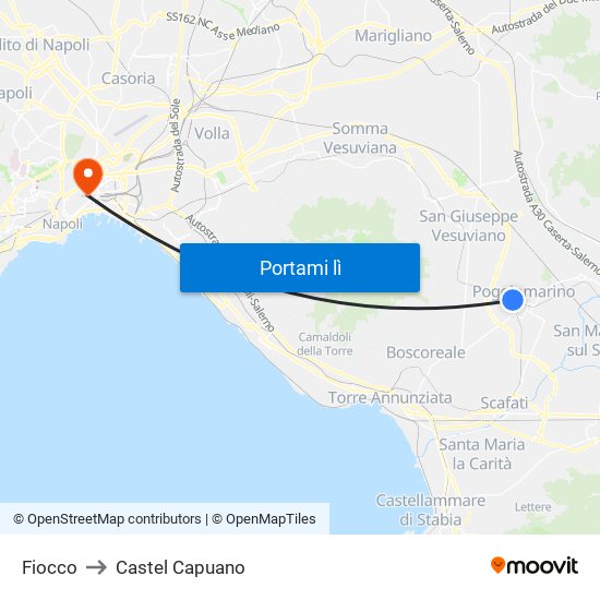 Fiocco to Castel Capuano map