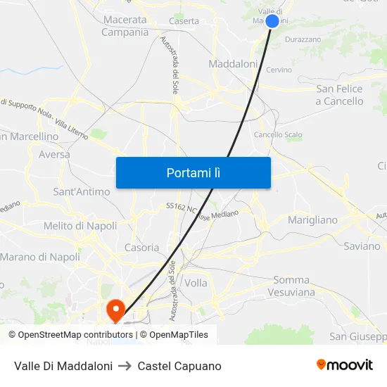 Valle Di Maddaloni to Castel Capuano map