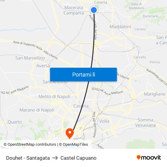 Douhet - Santagata to Castel Capuano map