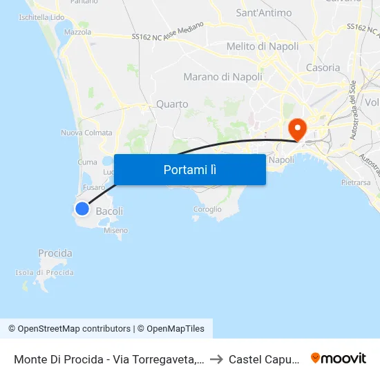 Monte Di Procida - Via Torregaveta, 110 to Castel Capuano map