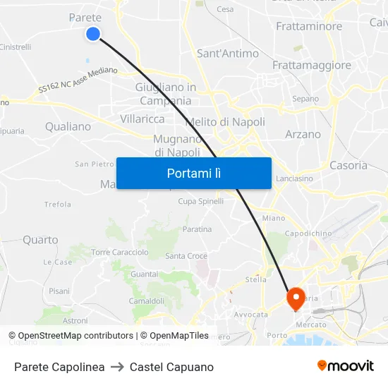 Parete Capolinea to Castel Capuano map