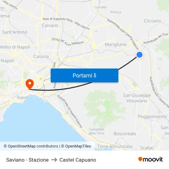 Saviano - Stazione to Castel Capuano map