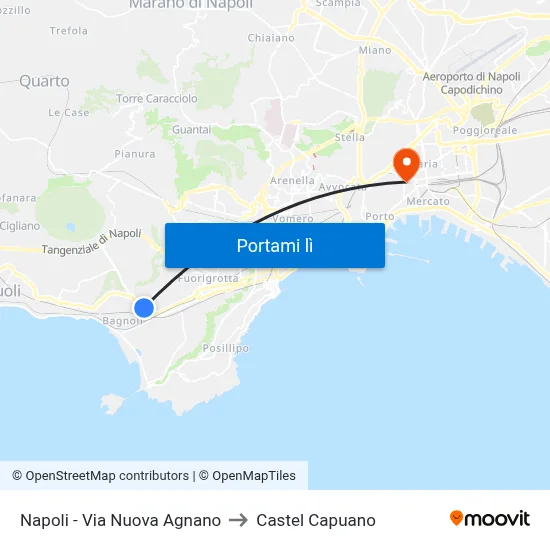 Napoli - Via Nuova Agnano to Castel Capuano map