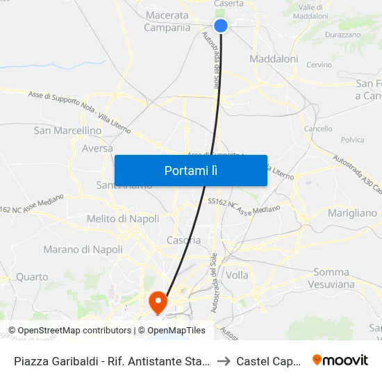 Piazza Garibaldi - Rif. Antistante Stazione FS to Castel Capuano map