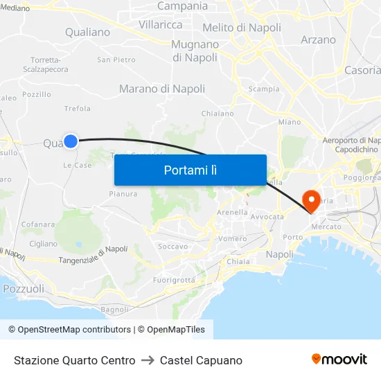Stazione Quarto Centro to Castel Capuano map