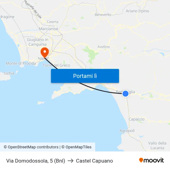 Via Domodossola, 5 (Bnl) to Castel Capuano map