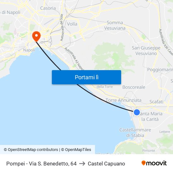 Pompei - Via S. Benedetto, 64 to Castel Capuano map