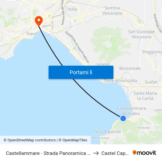 Castellammare - Strada Panoramica (Pozzano) to Castel Capuano map