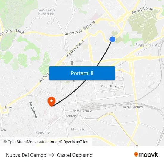 Nuova Del Campo to Castel Capuano map