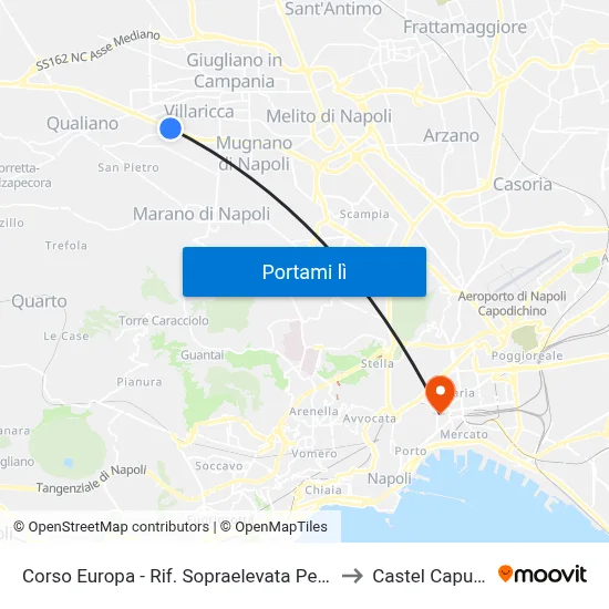 Corso Europa - Rif. Sopraelevata Pedonale to Castel Capuano map