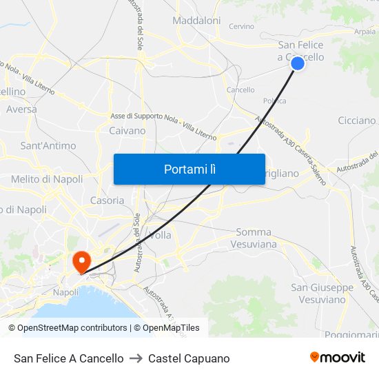 San Felice A Cancello to Castel Capuano map