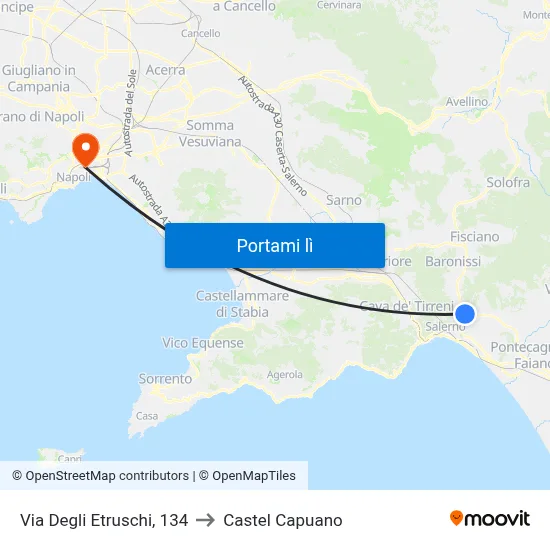 Via Degli Etruschi, 134 to Castel Capuano map