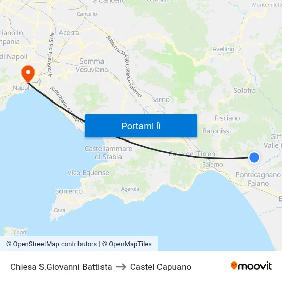 Chiesa S.Giovanni Battista to Castel Capuano map