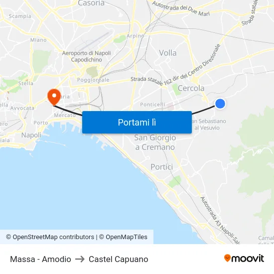 Massa - Amodio to Castel Capuano map