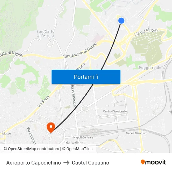 Aeroporto Capodichino to Castel Capuano map