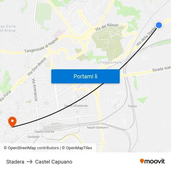 Stadera to Castel Capuano map