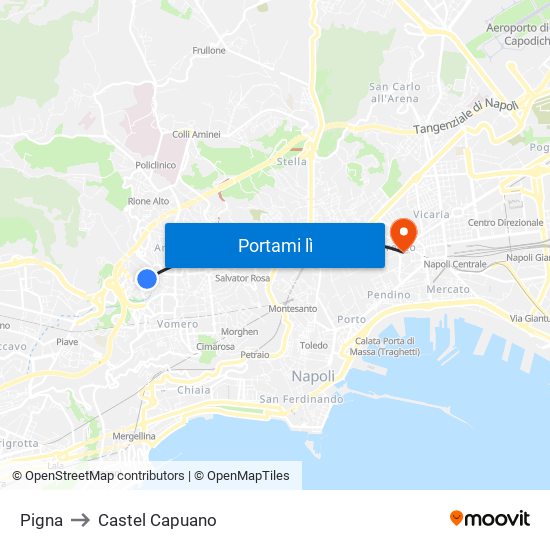 Pigna to Castel Capuano map