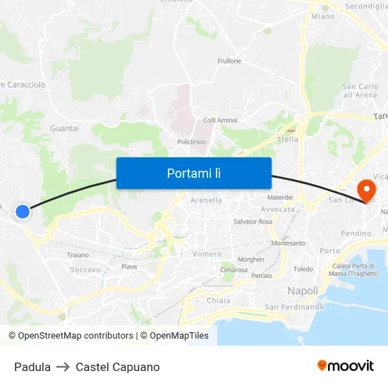 Padula to Castel Capuano map