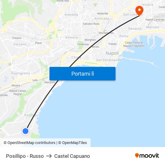 Posillipo - Russo to Castel Capuano map