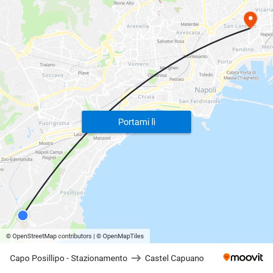 Capo Posillipo - Stazionamento to Castel Capuano map
