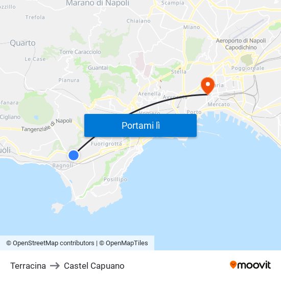 Terracina to Castel Capuano map