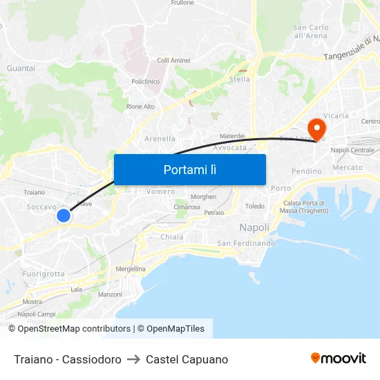Traiano - Cassiodoro to Castel Capuano map