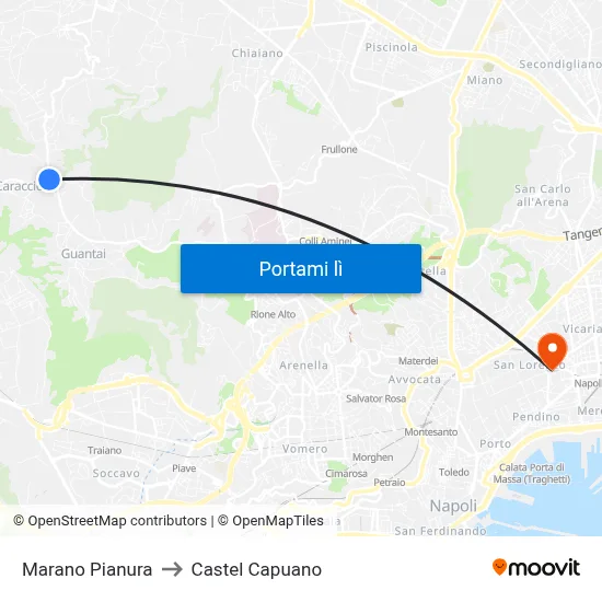 Marano Pianura to Castel Capuano map