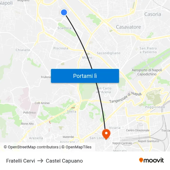 Fratelli Cervi to Castel Capuano map