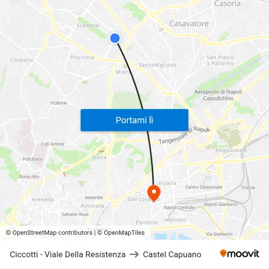 Ciccotti - Viale Della Resistenza to Castel Capuano map