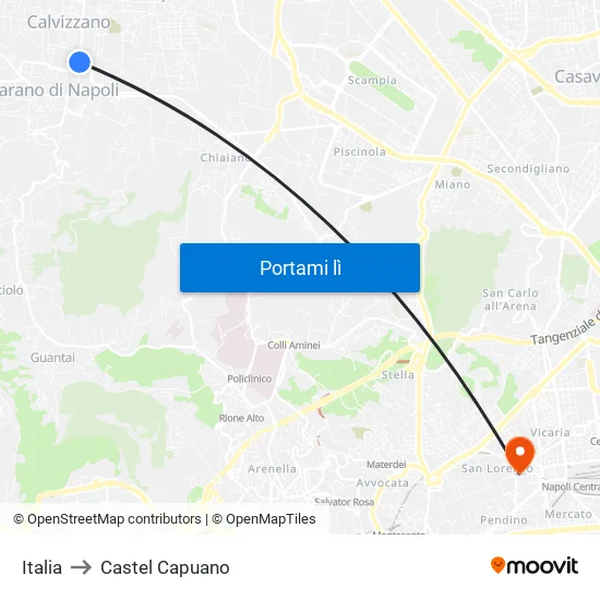 Italia to Castel Capuano map