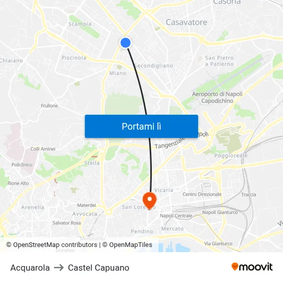 Acquarola to Castel Capuano map