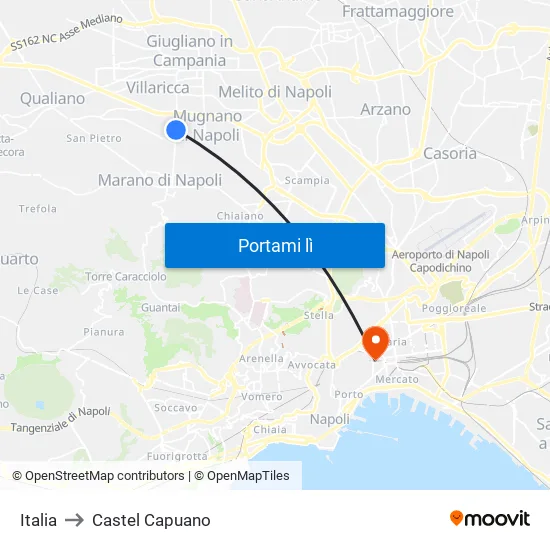 Italia to Castel Capuano map