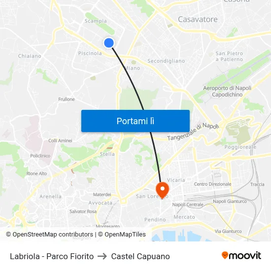 Labriola - Parco Fiorito to Castel Capuano map