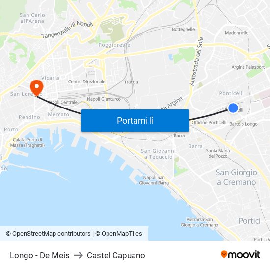 Longo - De Meis to Castel Capuano map
