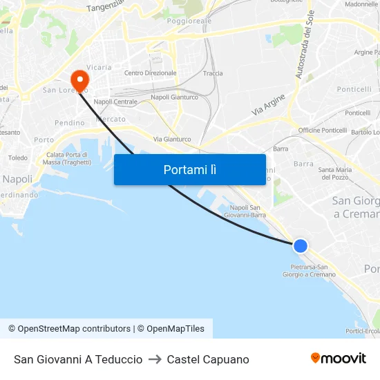 San Giovanni A Teduccio to Castel Capuano map