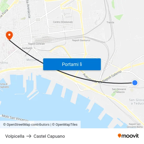 Volpicella to Castel Capuano map